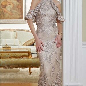 MGNY by Mori Lee floor length gown